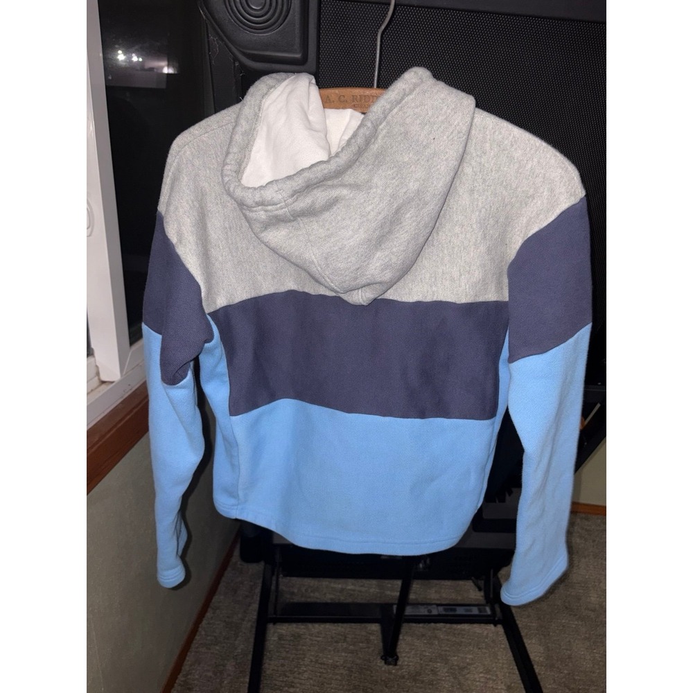 Champion Hoodie Women XSmall Blue Gray Colorblock Reverse Weave Casual Comfort - Picture 4 of 4